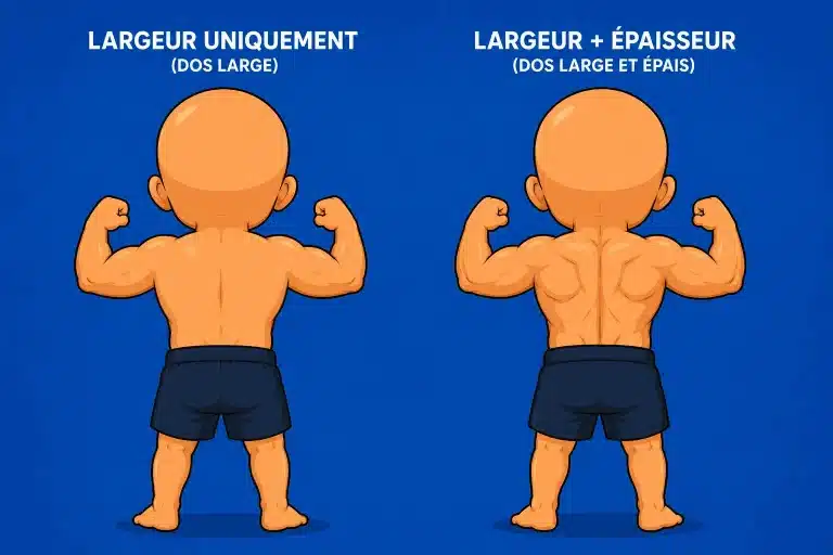 différence entre travail uniquement de largeur du dos et avec largeur et épaisseur