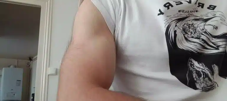 l'évolution de la taille de mes bras avec le drop set