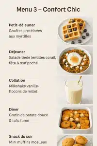 menu 3 prise de masse femme