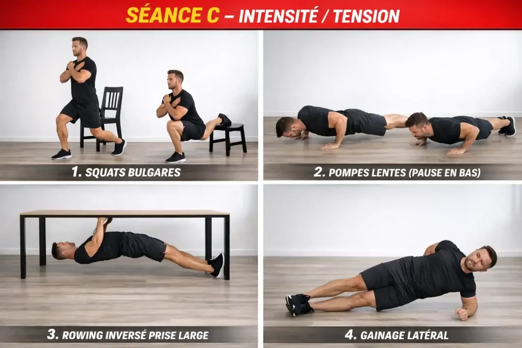 séance 3 programme poids de corps focus intensité et tension
