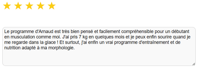 témoignage d'un personne ayant suivi le programme payant de Bébé Musclé