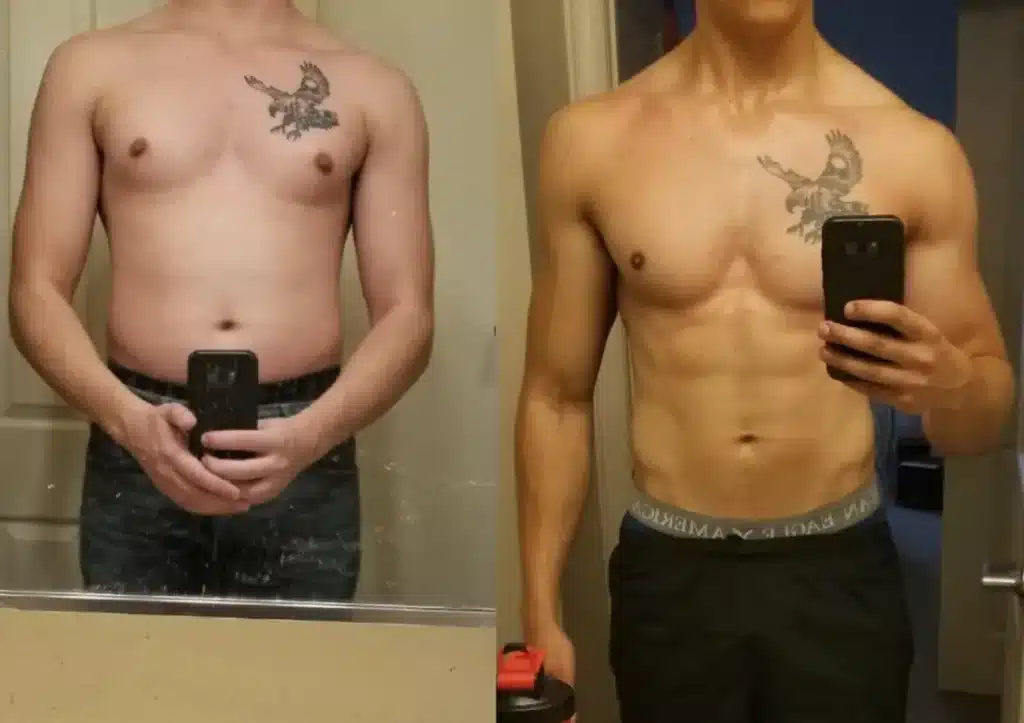 transformation d'une personne qui a suivi le programme de Bébé Musclé