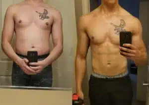 transformation d'une personne qui a suivi le programme de Bébé Musclé