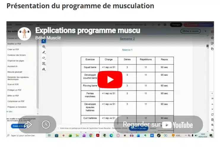 Image programme musculation