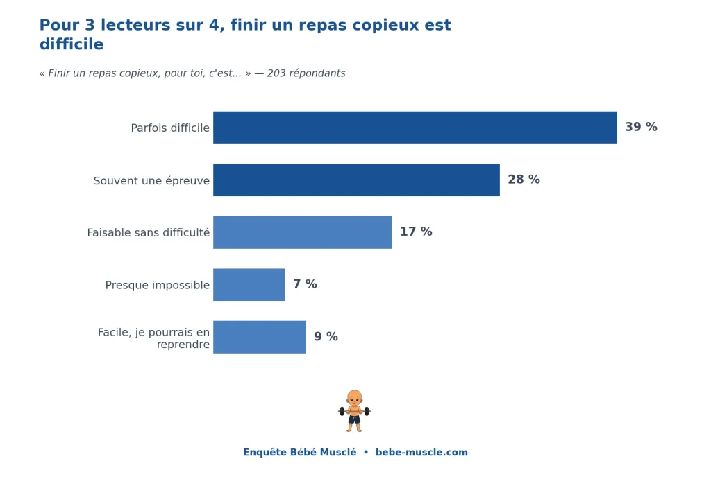 enquête de Bébé Musclé : est-ce que les gens ont du mal à finir leur repas